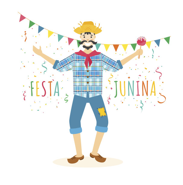 节日朱尼纳传统巴西庆祝矢量插图图片下载