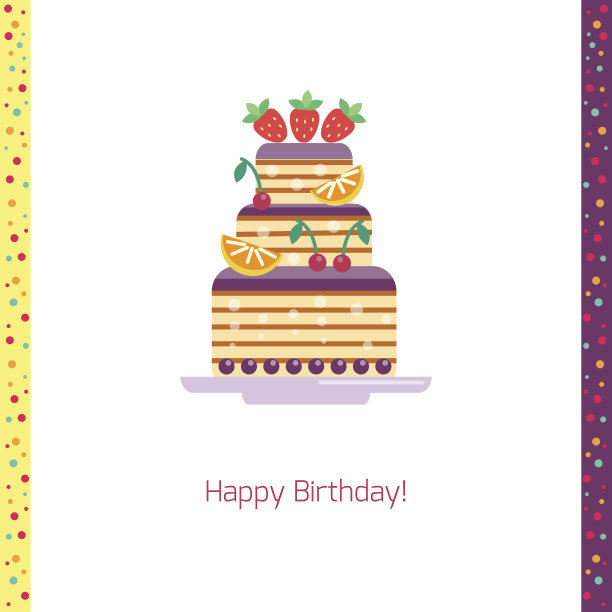 生日蛋糕平面图标孤立的白色背景图片下载