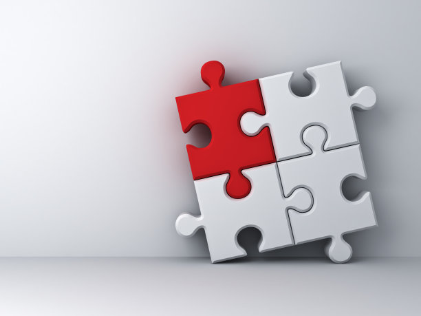 红色拼图图片下载