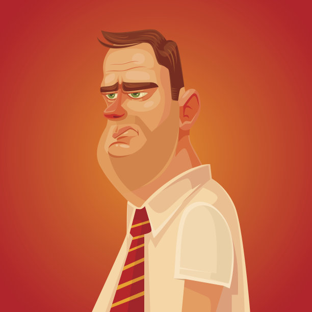 讨厌的上班族性格。矢量平面卡通插图图片下载