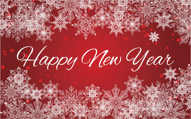 圣诞节和新年的背景是红色的雪花。图片下载