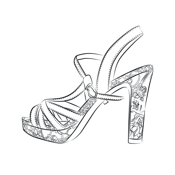 优雅的女性高跟鞋上的白色背景图片下载