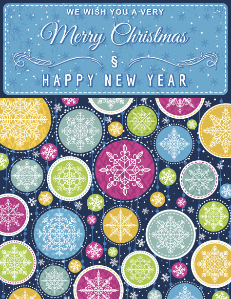 圣诞背景用手绘雪花，矢量画图片下载