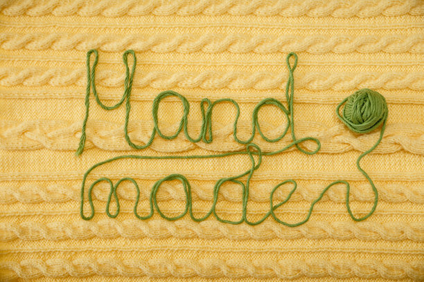 黄色编织背景编织;手工制作;提花。图片下载