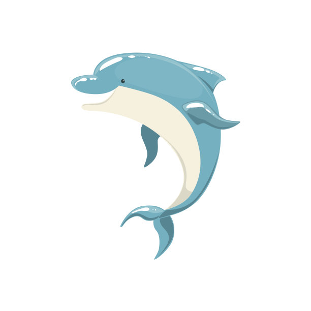 蓝色宽吻海豚跳跃娱乐表演，真实的水生哺乳动物素材图片