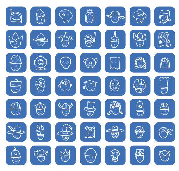 简单的化身图标设置，向量。图片下载