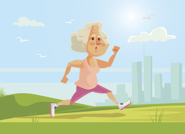 老运动女人性格跑步。健康的生活方式素材图片