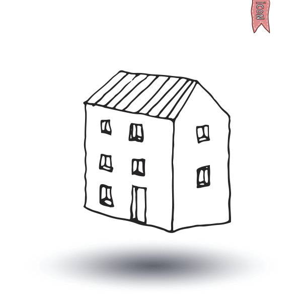 建筑图标集，矢量插图图片下载