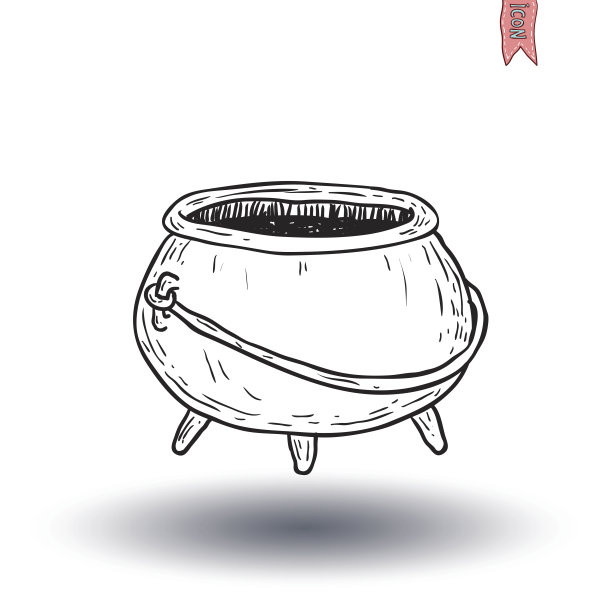 女巫大锅。矢量图图片下载