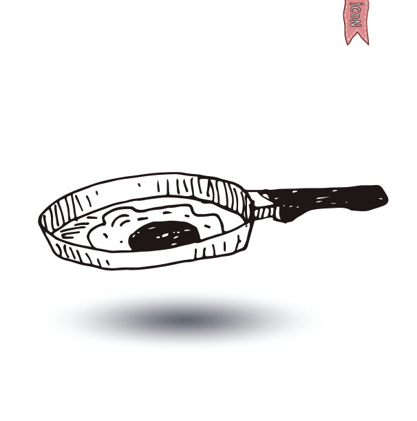 煎锅，矢量图标插图。图片下载