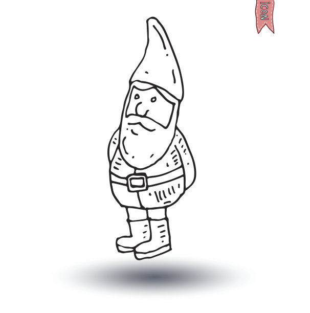 gnome手绘，矢量图。图片下载