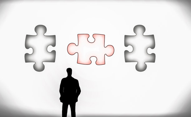 商业人士和拼图图片下载