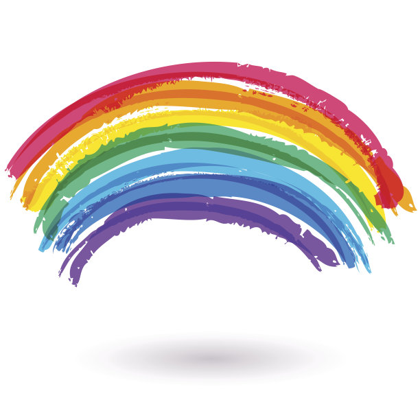 抽象彩色水彩彩虹背景。矢量图素材图片