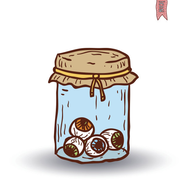 眼睛的玻璃罐。矢量图图片下载