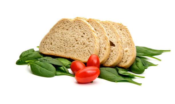 面包，西红柿和菠菜图片下载