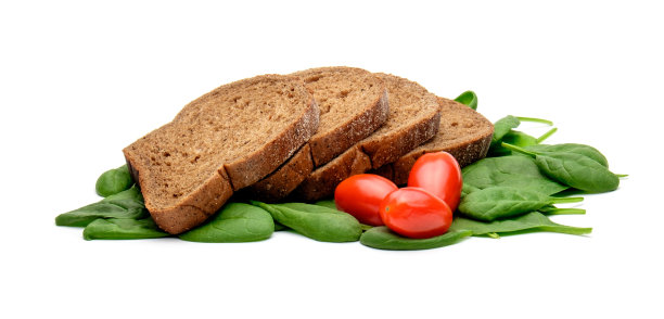 面包，西红柿和菠菜图片下载