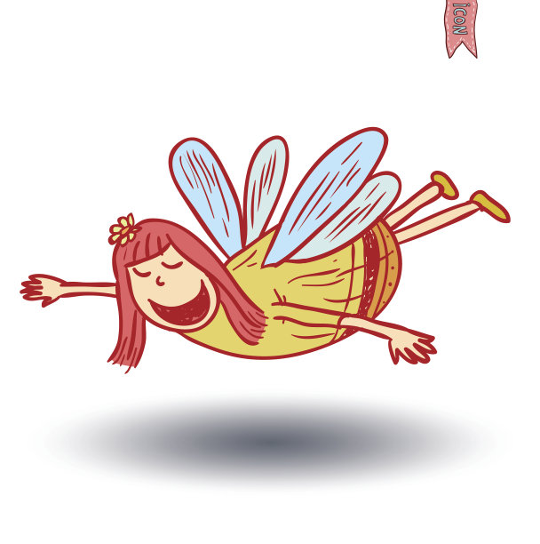 与仙灵的,天使。矢量插图。图片下载