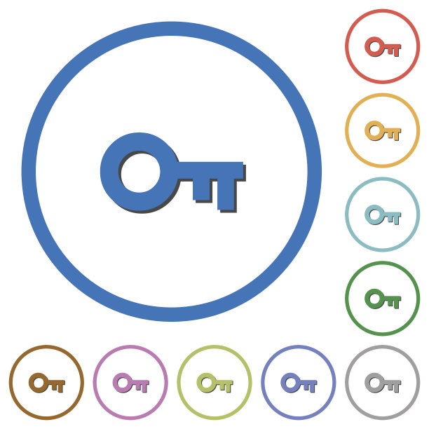 带有阴影和轮廓的老按键图标图片下载