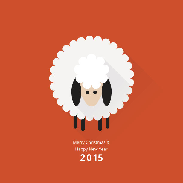 圣诞羊贺卡图片下载