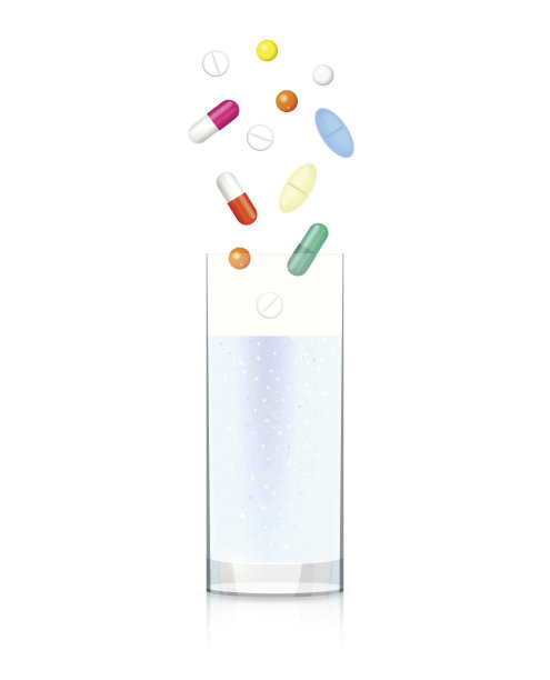 玻璃和药片图片下载