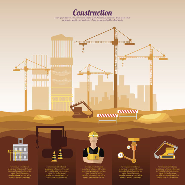 建筑工地信息图形设计模板工业图片下载
