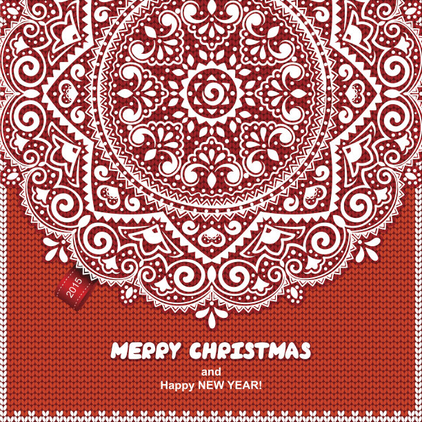 美丽的圣诞节花边装饰编织的背景图片下载