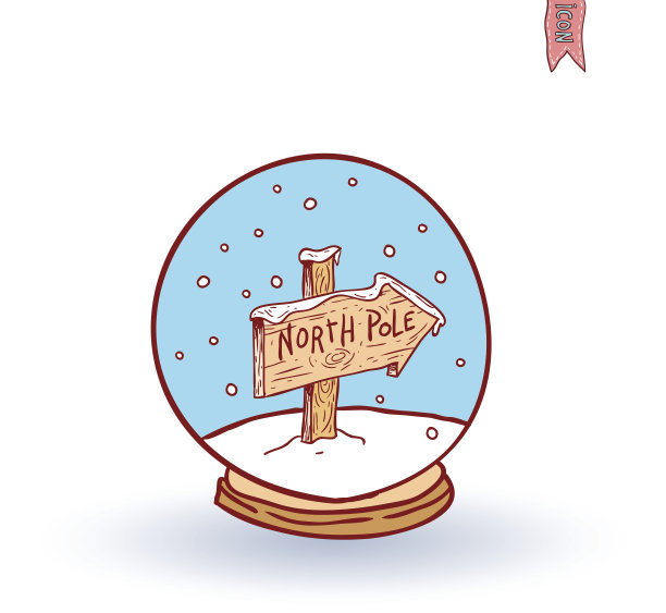 玻璃圆顶的冬天景象。矢量插图。图片下载