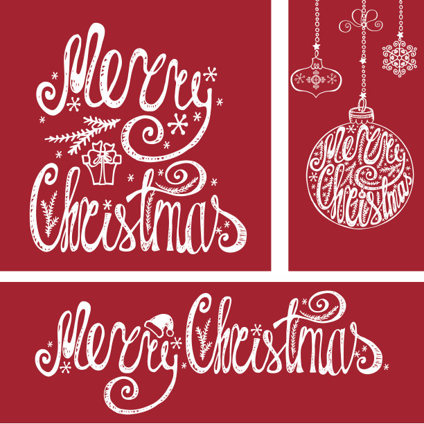 圣诞卡片。文字排版元素。红色的图片下载