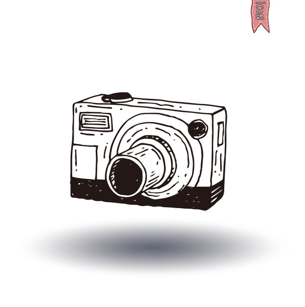 相机图标，矢量插图图片下载
