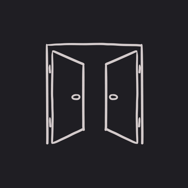 打开门素描图标。图片下载