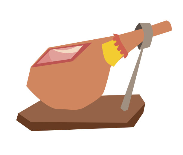 火腿，西班牙食物载体插图。传统干腌火腿图片下载