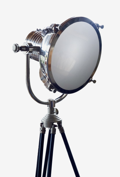 复古风格落地灯孤立在白色背景图片下载