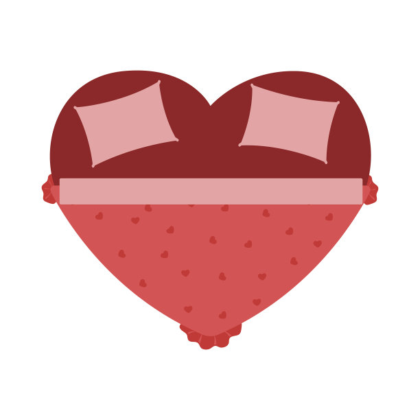 专属爱心睡房家具设计带有鸟瞰图的卧室床和室内房间舒适居家放松的公寓装饰矢量插图图片下载