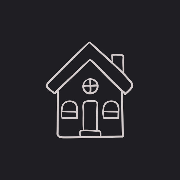 独立式住宅素描图标图片下载