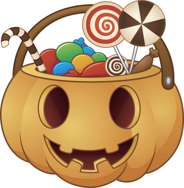 装满糖果的万圣节南瓜篮子图片下载