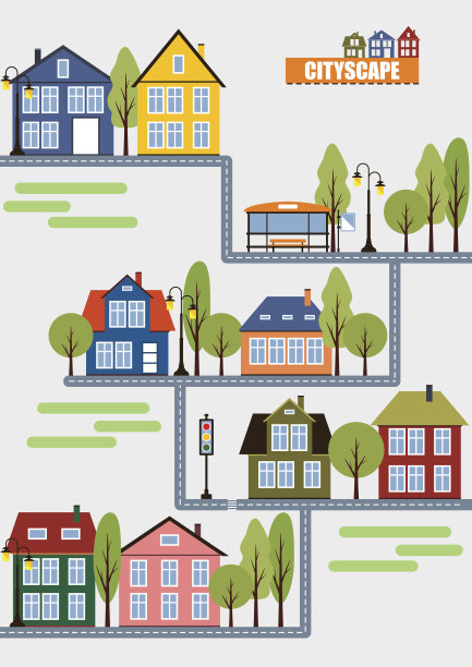 街道和房子。图片下载