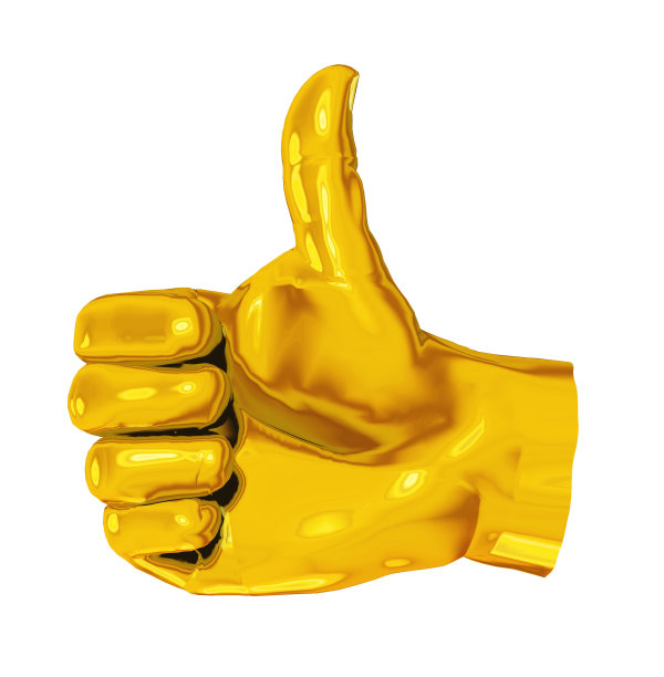 孤立的金色拇指图片下载