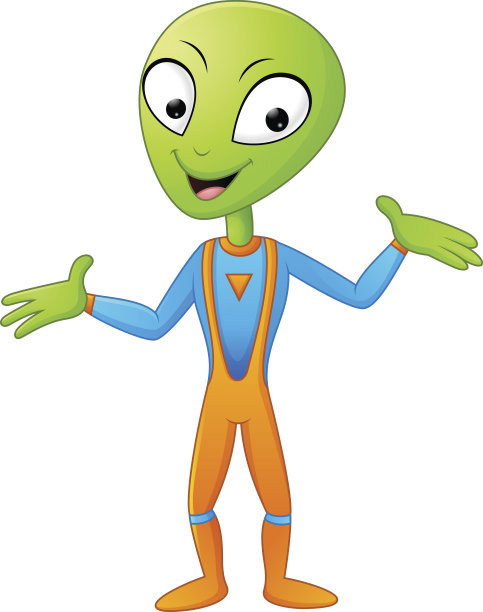 绿色外星人卡通图片下载