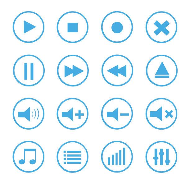 媒体播放器图标集图片下载