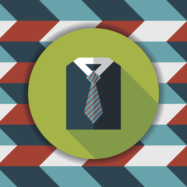 商务衬衫和领带的图标长阴影，eps10图片下载