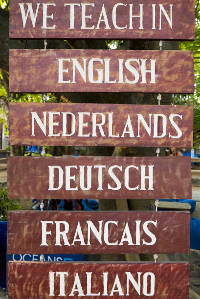 印度尼西亚的各种语言教育路标图片下载