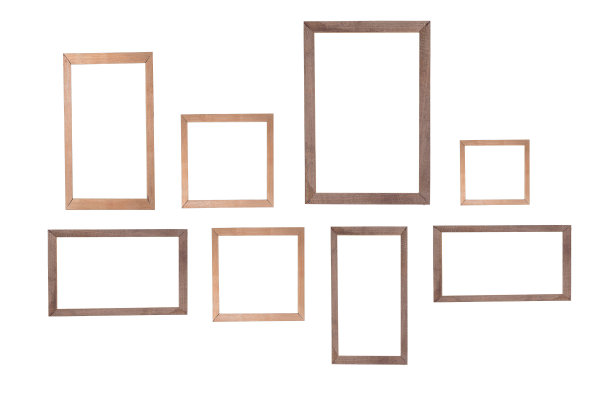 木制相框孤立的白色背景素材图片