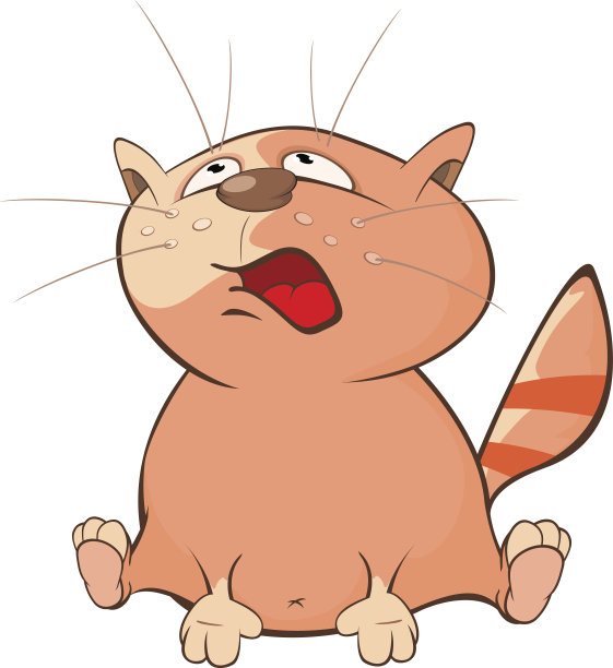 可爱的猫插图。卡通人物图片下载