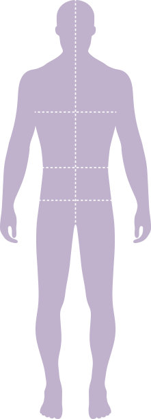 时尚男子模板人物轮廓与标记的身体尺寸线图片下载