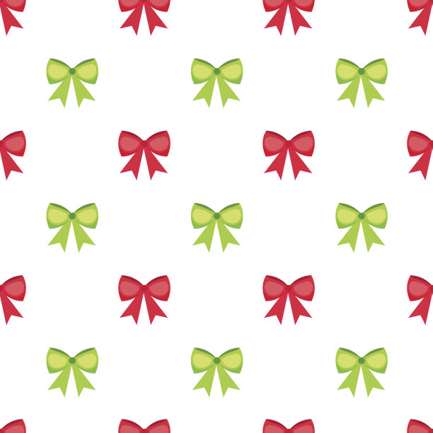 红绿蝴蝶结无缝图案图片下载