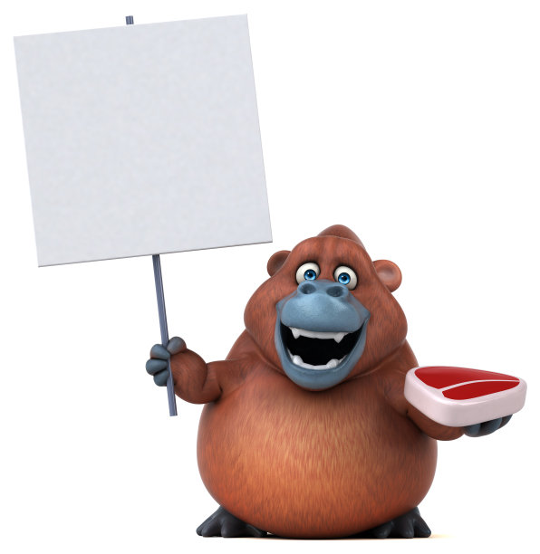 有趣的猩猩- 3D插图图片下载