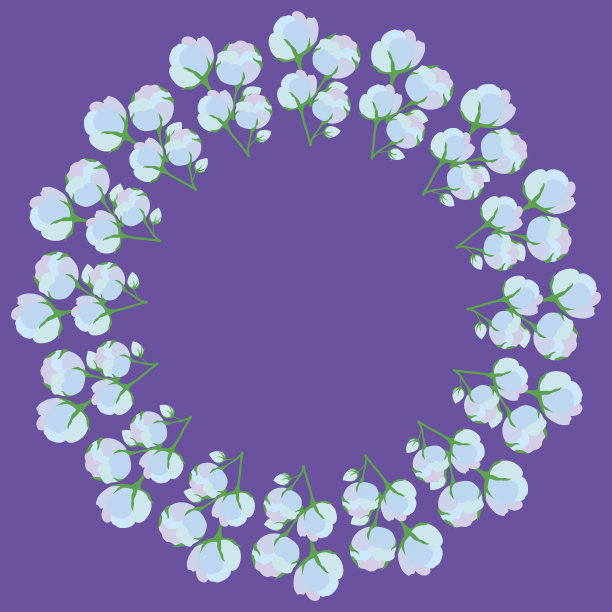美丽的框架构成棉花花素材图片