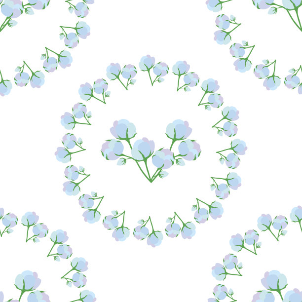 美丽的框架组成，棉花无缝素材图片