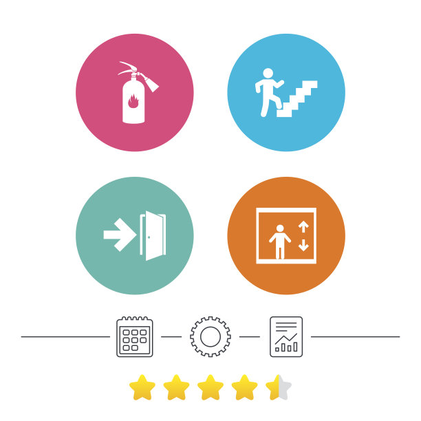 紧急出口图标。有箭头标志的门。图片下载