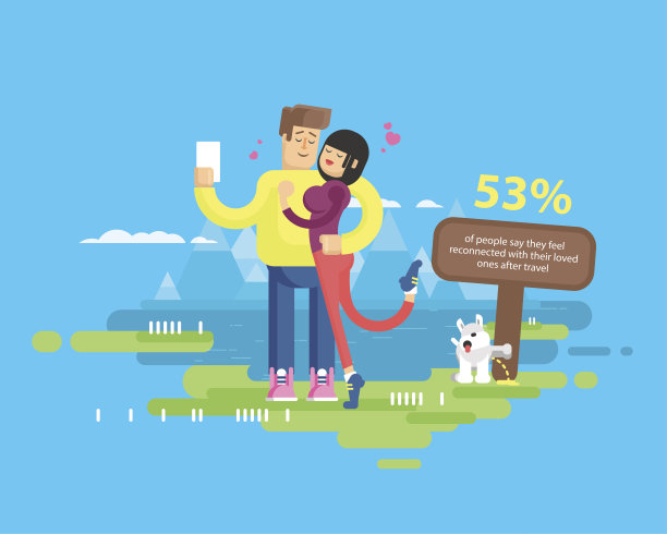 描绘一对幸福的夫妇在度假，男人和女人图片下载